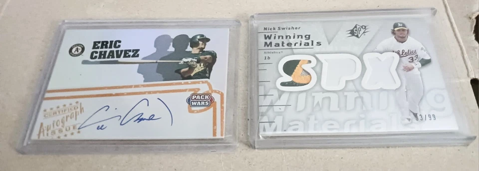 ERIC CHAVEZ 2005 TOPPS PACK WARS AUTO/ NICK SWISHER '07 SPX WINNING MATERIALS/99 - Image 2 of 4