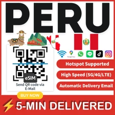 [eSIM] Peru eSIM e-SIM card Travel Sim card Tarjeta eSIM Dato Data only 🛜A+