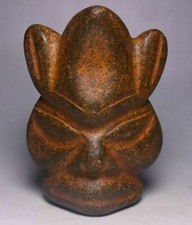 Rara statua testa bestia mucca fengshui scultura giada vecchia cultura Hongshan 14 cm