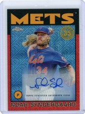 2021 Topps Chrome Silver Pack Red Refractor Auto #86BC-63 Noah Syndergaard #3/5