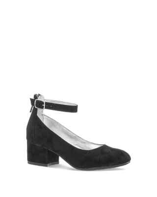 NINA LENNIE ANKLE STRAP BLACK SUEDE PUMPS DRESS SHOES Big Girl's Size 4 NEW!!