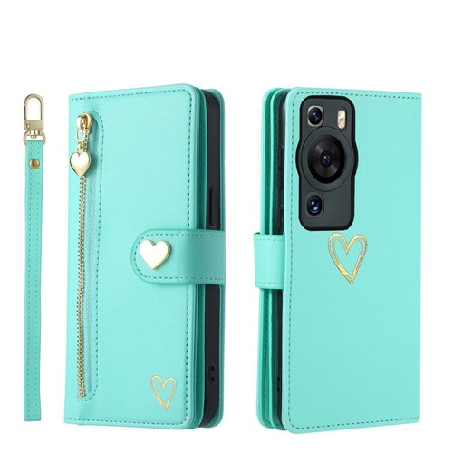 Love Heart Zipper Wallet Phone Case for Huawei Enjoy 70 60 Y6P Y9 Y6 Y5 P Smart - 第 16/18 張圖片