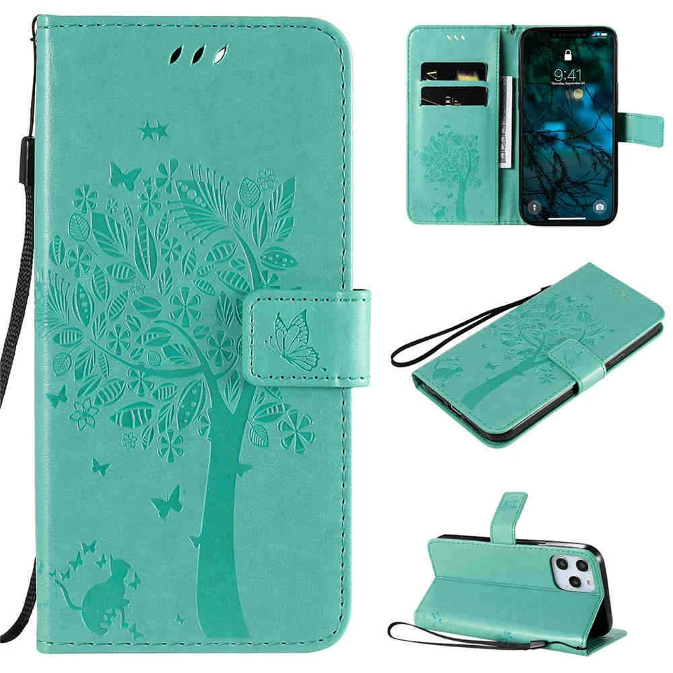 For iPhone 12 Pro Max Mini 11 XR SE 6s 7 8 Wallet Flip Leather Phone Case Cover - Image 3 of 4