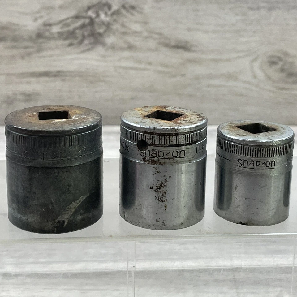 Snap On USA Socket Set 1/2” Drive 12 Point 1 3/16 + 1 1/8 + 1 + 19/32 + 11/16 + - Image 2 of 4