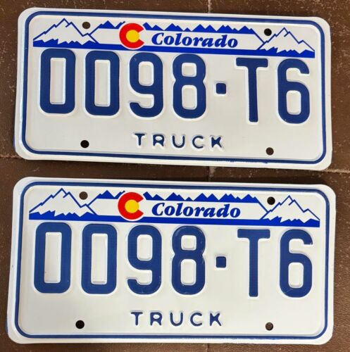 Colorado 1990's TRUCK License Plate PAIR - SUPERB QUALITY # 0098-T6 - Afbeelding 1 van 1