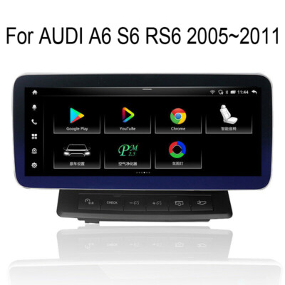 12.3'' Touchscreen Radio Android Gps Navigation Carplay For Audi A6 C6 Mmi 2g 3g