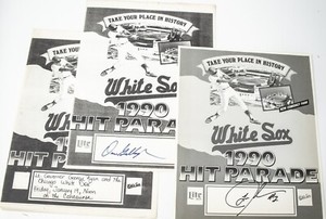 Ozzie Guillen Lance Johnson Signed Autograph 1990 White Sox Comiskey Farewell