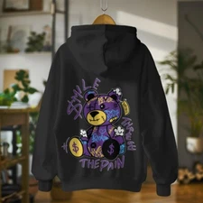 Men's 7XL Pullover Hoodie to Match Retro J13 Lakers 13 Smile Thru The Pain Teddy