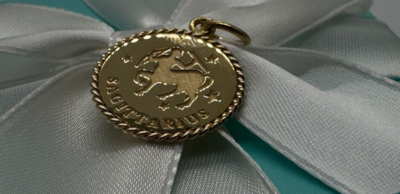 Tiffany & Co. Sagittarius Zodiac Medallion Twisted Border Charm in