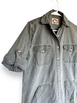 VTG 80s Banana Republic Cotton Safari Jumpsuit Coveralls Gray