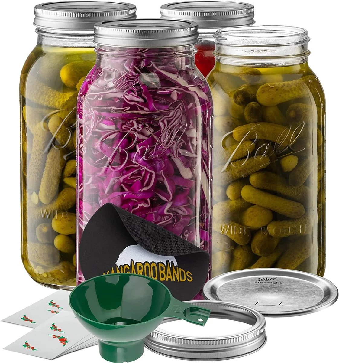 Ball Wide Mouth Canning Jars Kit  64 oz Wide Mouth Mason Jars and