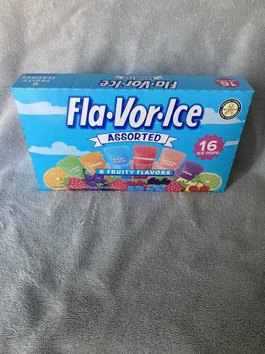 Fla-Vor-Ice Freezer Pops Fat Free Ice Pops 6 Fruity Flavors, 1 Pack of 16