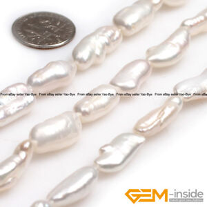 12x25mm Baroque Freshwater Keshi Biwa Pearl Beads For Jewelry Making Strand 15"