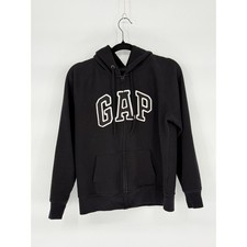 GAP Classic Full Zip Hoodie True Black L Womens Streetwear