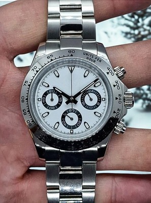SEIKTONA Mod Chronograph | White Panda Dial | Stainless Steel | Automatic