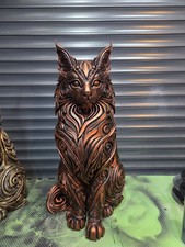 Maine coon Cat 60cm Gilded Statue, Multiple Colours Available.