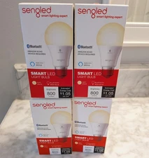 Lot of 4 Smart WiFi White Light Bulbs A19 800 Lumen Sengled Soft White