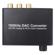 New 192 Khz DAC Converter HD HIFI Coaxial Optical To Analog RCA Audio 3.5mm Jack