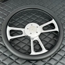 16 Inch billet Semi Truck Steering Wheel with Black Vinyl Grip - 5 Hole