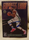 Giannis Antetokounmpo Autographed Optic Express Lane Card -IP Signed Bucks
