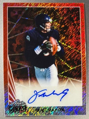 2024 Leaf Metal Red Shimmer Jim McMahon Autograph 1/10 Chicago Bears