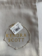 Kendra Scott Davie Sterling Silver Trio Delicate Bracelet in White Sapphire $180