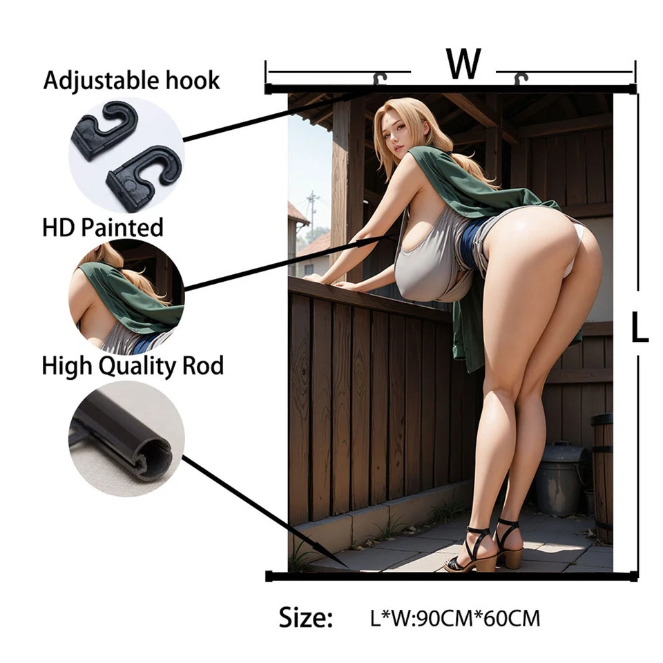 Anime Poster Ninja Lady Overlook HD Art Wall Scroll Painting Room Decor 60x90cm - Image 2 of 4