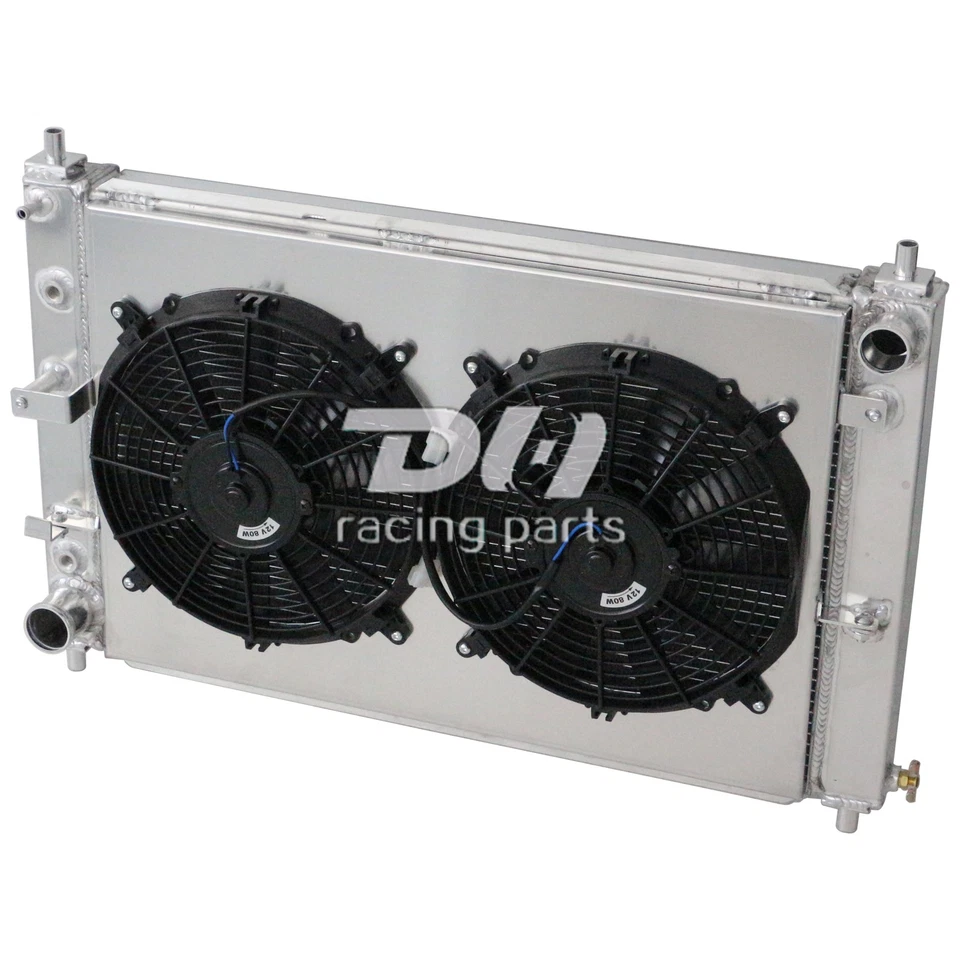 Radiador de aluminio de 3 filas + ventilador de cubierta apto para Ford Mustang GT SVT 1997-2004 2002 4,6 L V8 Foto 4 de 4