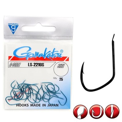 Gamakatsu LS-2210S Hooks Blue | Spitze Einzel Haken mit Platte #1 bis #18 Blau 