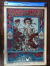 FD-26-RP-2: GRATEFUL DEAD   SECOND PRINT POSTER.    CGC 7.0.  FN/VF  grade.