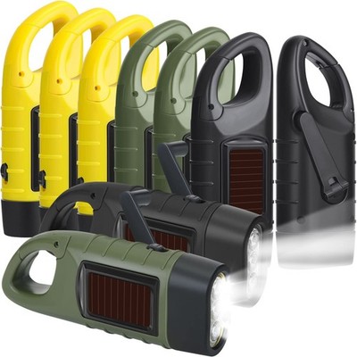 9 Pieces Hand Crank Flashlight Solar Powered Flashlight for Emergencies Dynam...