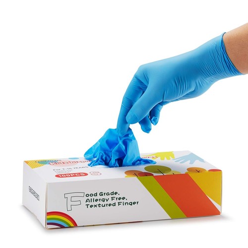 Kids Disposable Nitrile Gloves for 7-14 Years - Latex Free, Food Grade, Powde...