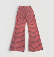 Vintage 1970s High Waisted Pink Pants With Tie Dye Star Unique Festival XS Boho