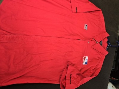 Indy Racing League Firestone Mechanics Button Up Red Shirt Reebok XXL Mens 