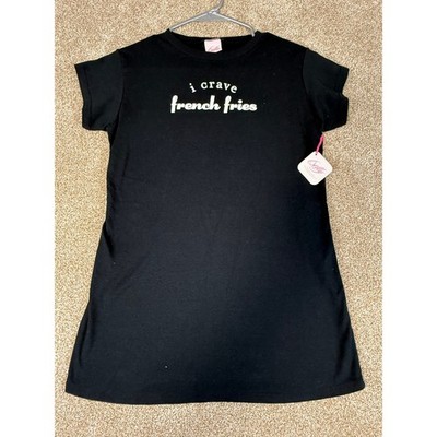 NWT Belly Cravings Maternity T-Shirt Black I Crave French Fries One Size OS Top