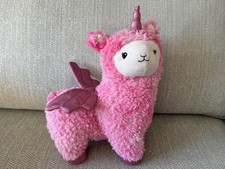 FAO Schwarz Glow Brights Plush LED Sound Pink Llamacorn 15" Stuffed Animal TF