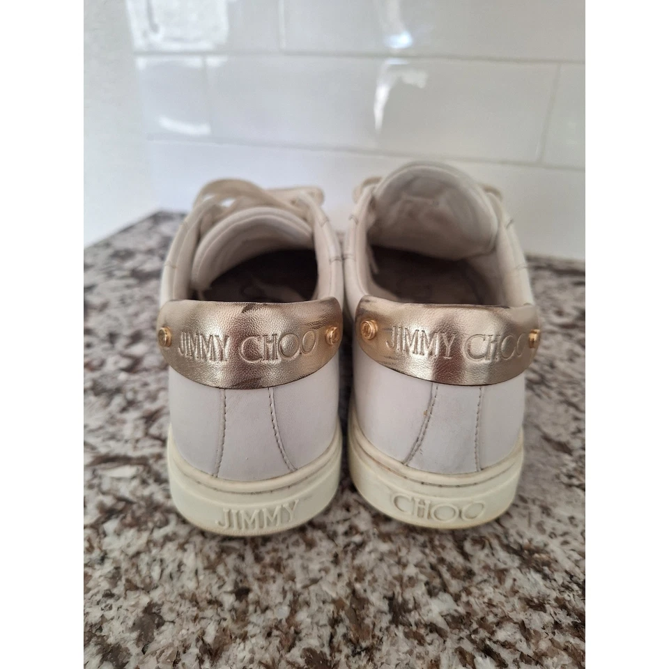 Jimmy Choo Zapatillas Cuero Blanco UE 38 US 8 Foto 4 de 4