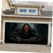 Halloween Door Cover 13x6ft Polyester Garage Backdrop
