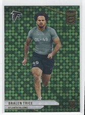 #120 2024 Donruss Elite Green Disco Bralen Trice Rookie Atlanta Falcons
