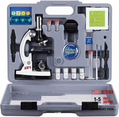 120X-1200X 52-pcs Beginner Microscope Microscope Kit A) White Microscope Kit