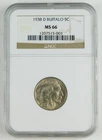 1938-D 5c Buffalo Nickel NGC MS66 GEM BU+ Coin C4343