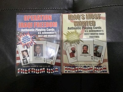 NEW IRAQ's MOST WANTED and OPERATION IRAQI FREEDOM sealed Playing cards Saddam
