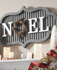 Rustic Grey Wooden Noel Christmas Wall Hanging 37.5" L 17.5" W 1.5 depth