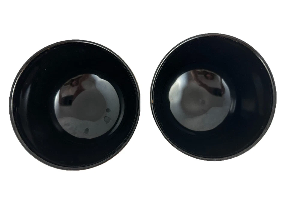 Juego de 2 cuencos de sopa de miso fideos ramen arroz negro bronce marrón estilo asiático Foto 2 de 4