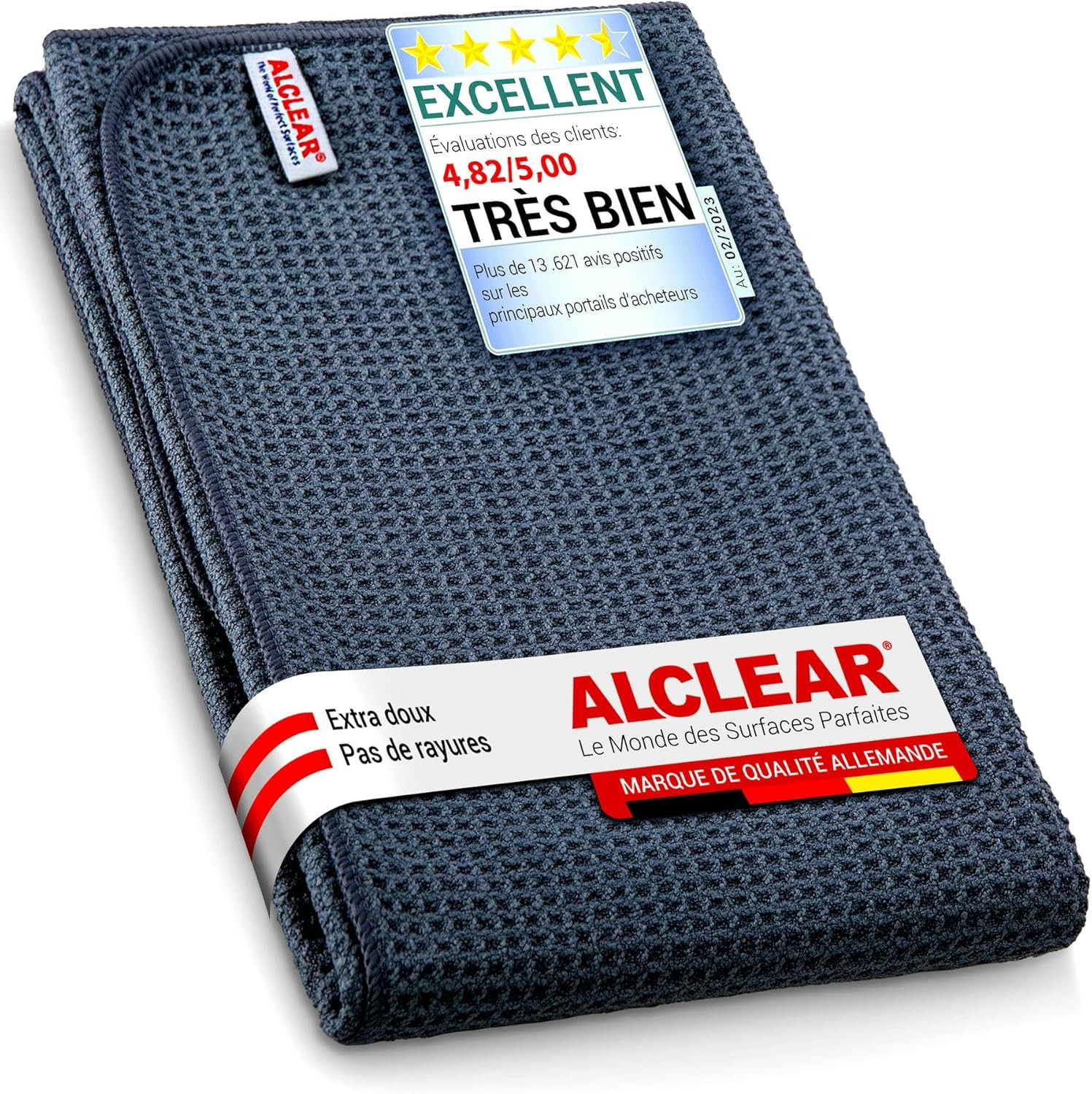 Serviette microfibre auto 820901M ultra absorbante pour un séchage rapide sans traces