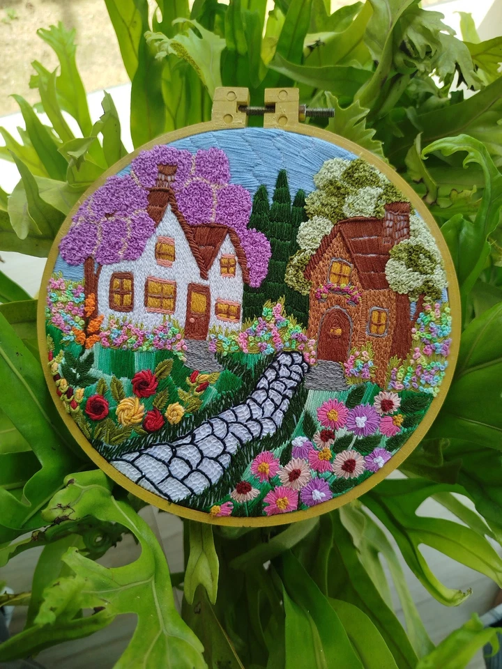 Embroidery Hoop Art - Home Garden 8" - Image 2 of 3