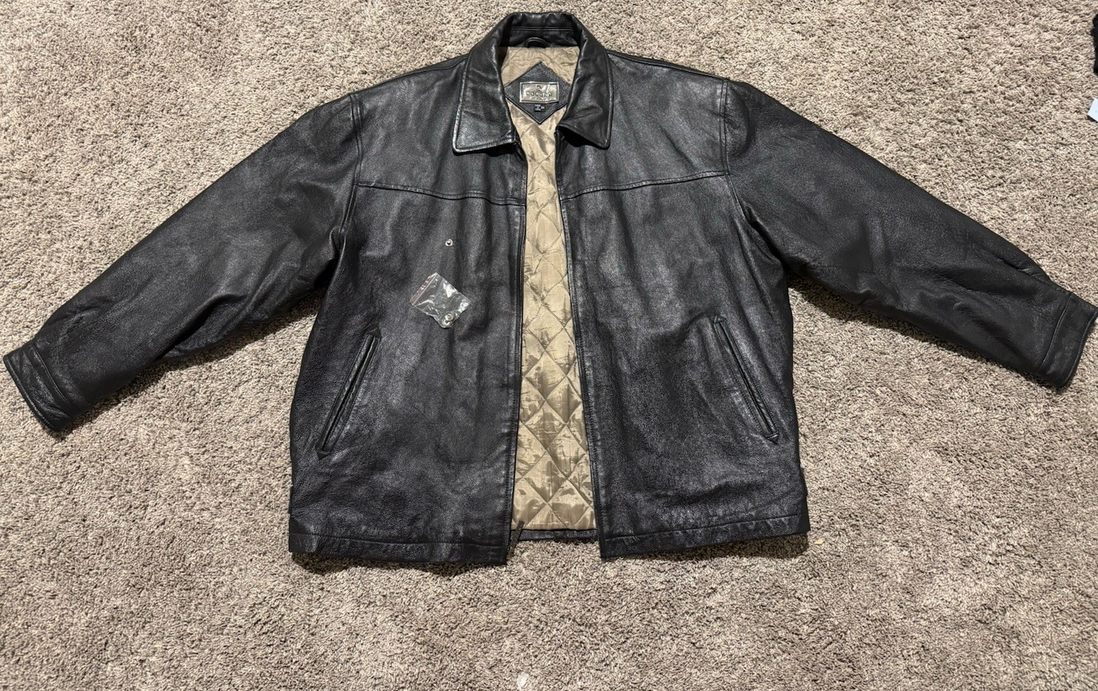 Vintage Cougar Leather Black Men's 2X Jacket thumbnail 5