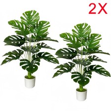 2 Pack 75cm Artificial Monstera Tree Fake Plant in Pot Indoor Outdoor Home Decor