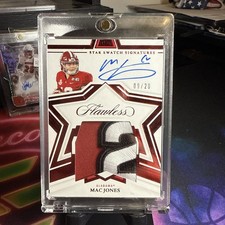 2022 Flawless Collegiate Star Swatch Signatures Ruby 9/20 Mac Jones Auto