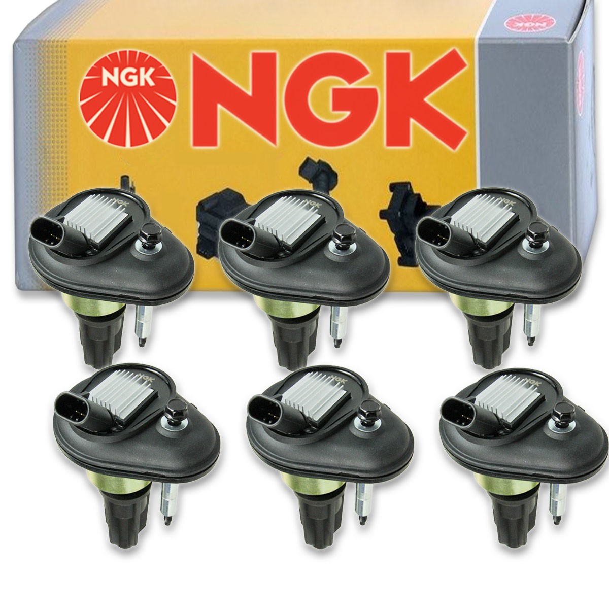 6 pcs NGK Ignition Coil for 2003-2005 Isuzu Ascender 4.2L L6 - Spark Plug db
